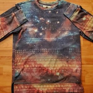 Crewneck galaxy print sweater | On the byas
